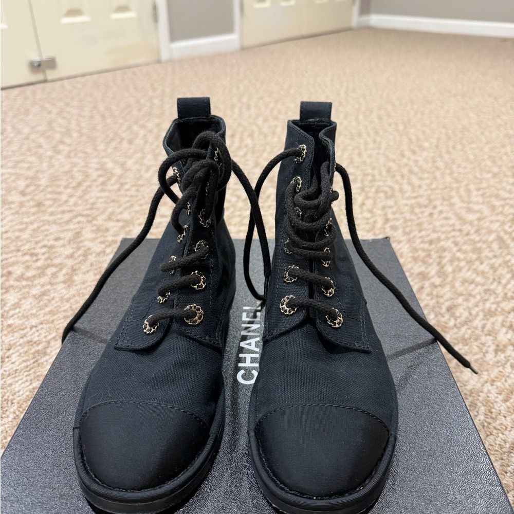 CHANEL Black Combat Boots for Women